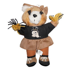 Plush doll Deacon Pom Poms bow complete Cheerleader Wake Forest University